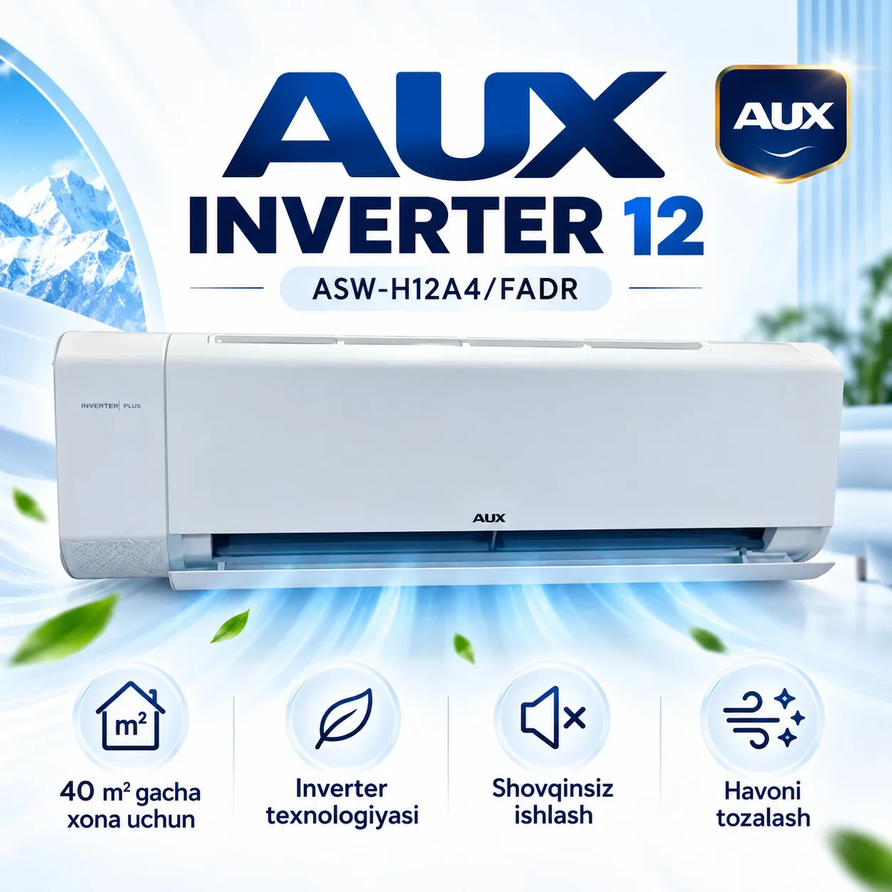 Кондиционер AUX ASW-H12A4/FADR, белый