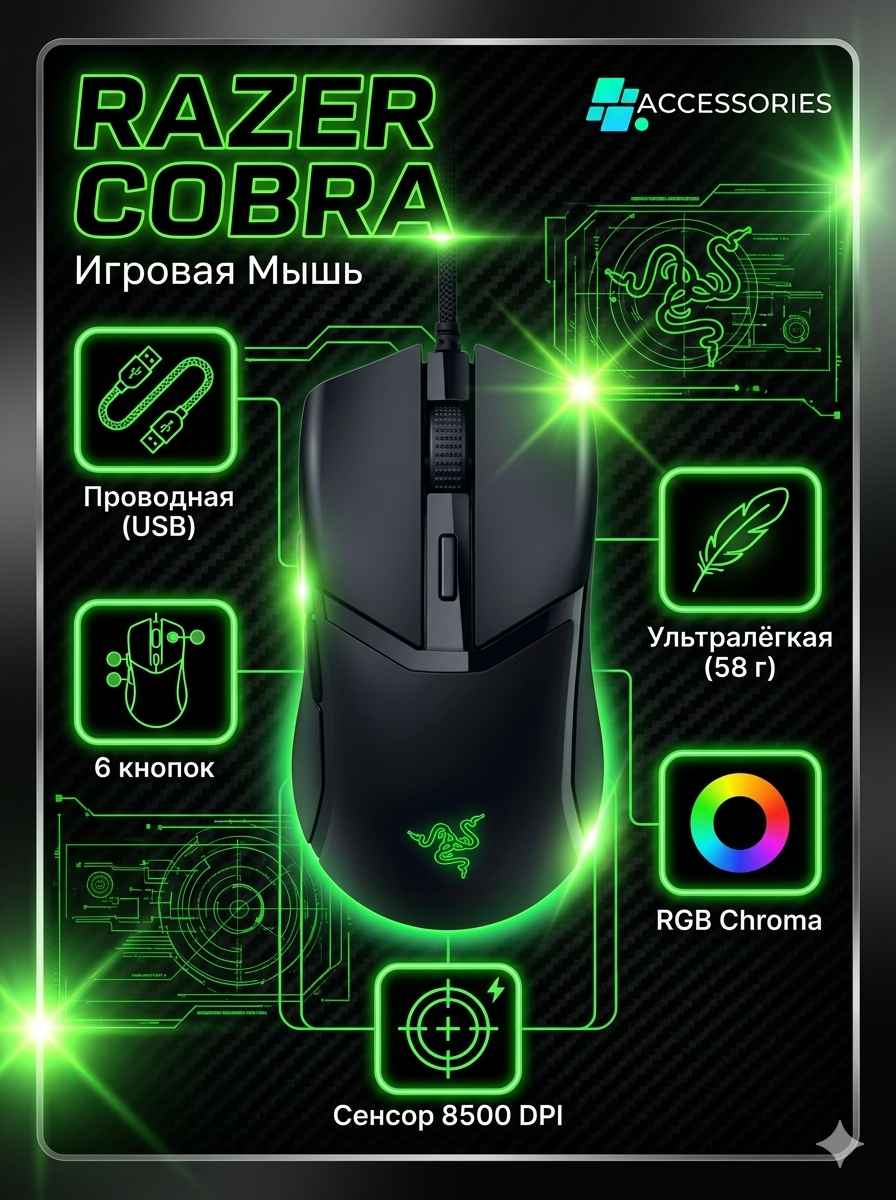 Мышь Razer Cobra, чёрный