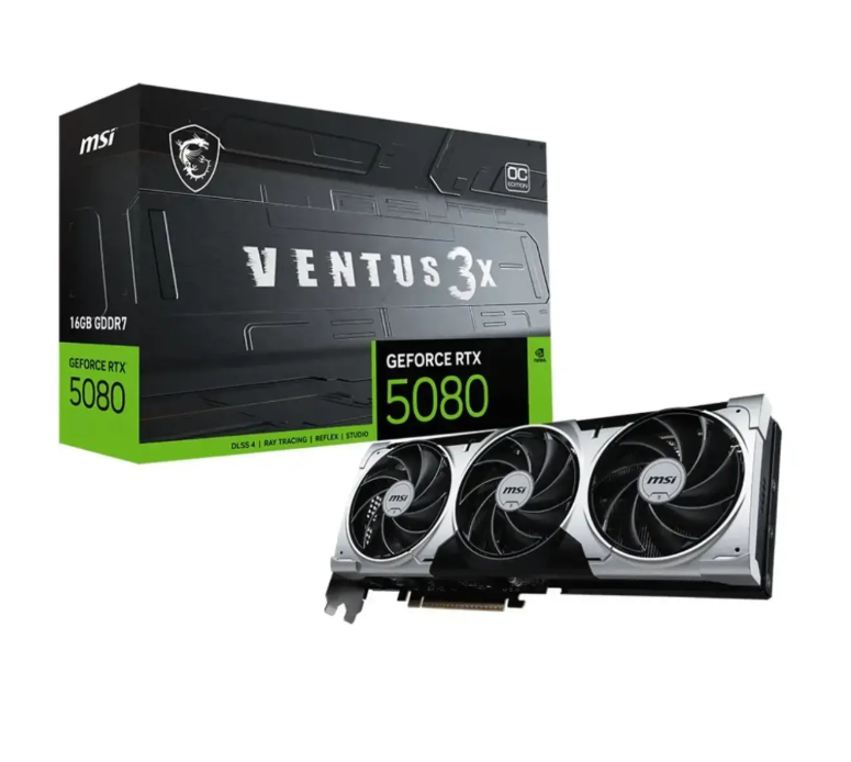 Accessories - Купить Видеокарта MSI GeForce RTX 5080 Ventus 3X 16 ГБ, чёрный онлайн с доставкой в маркетплейсе alifshop.uz