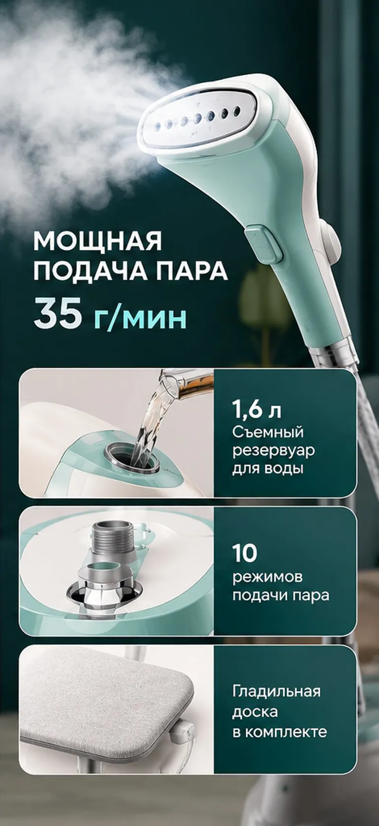 Отпариватель Beltop BT-GS-4005B, бело-голубой