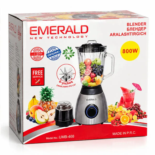 Блендер Emerald UMB-468, серебристый / чёрный