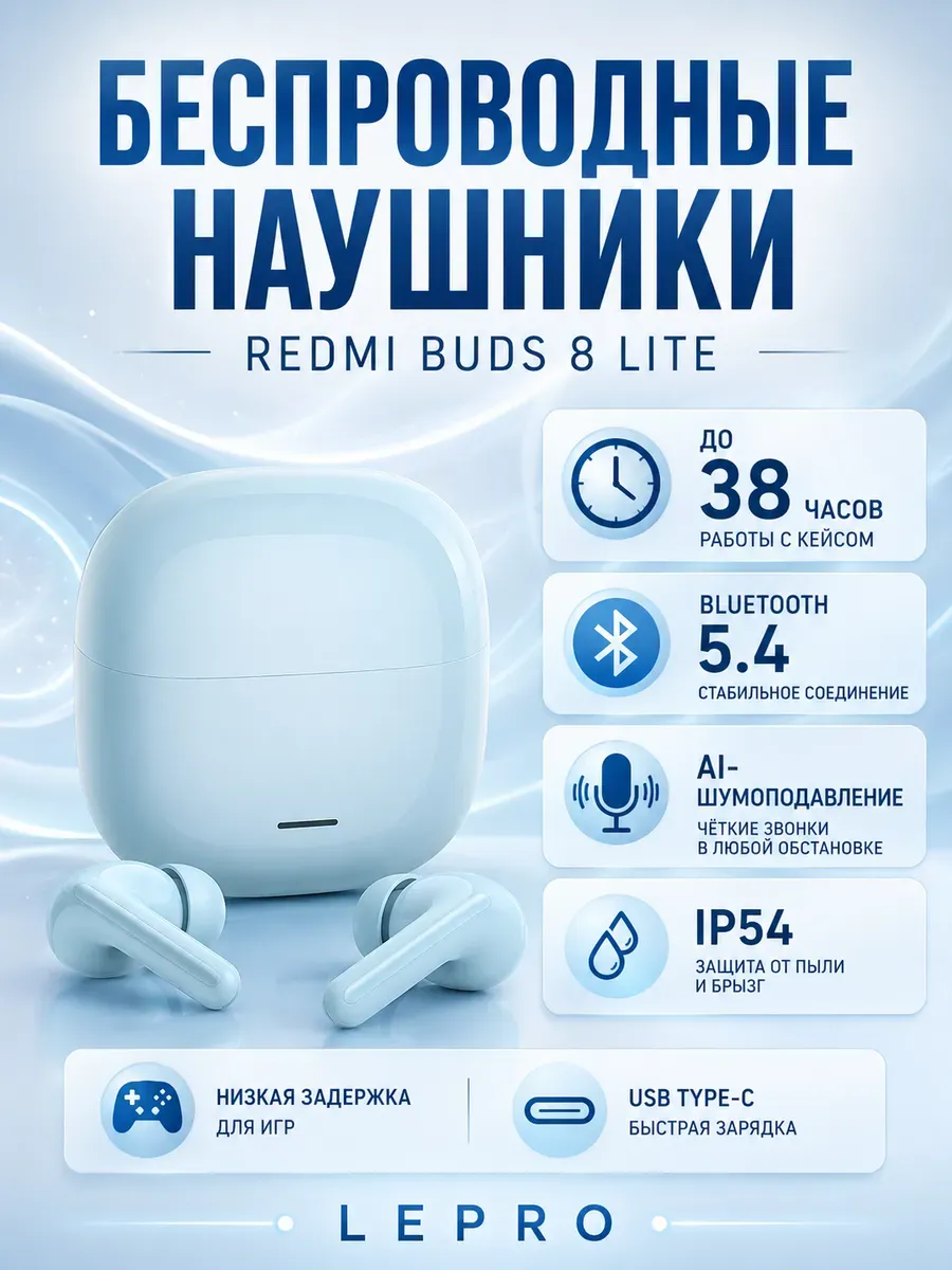 Наушники Xiaomi Redmi Buds 8 Lite, синий