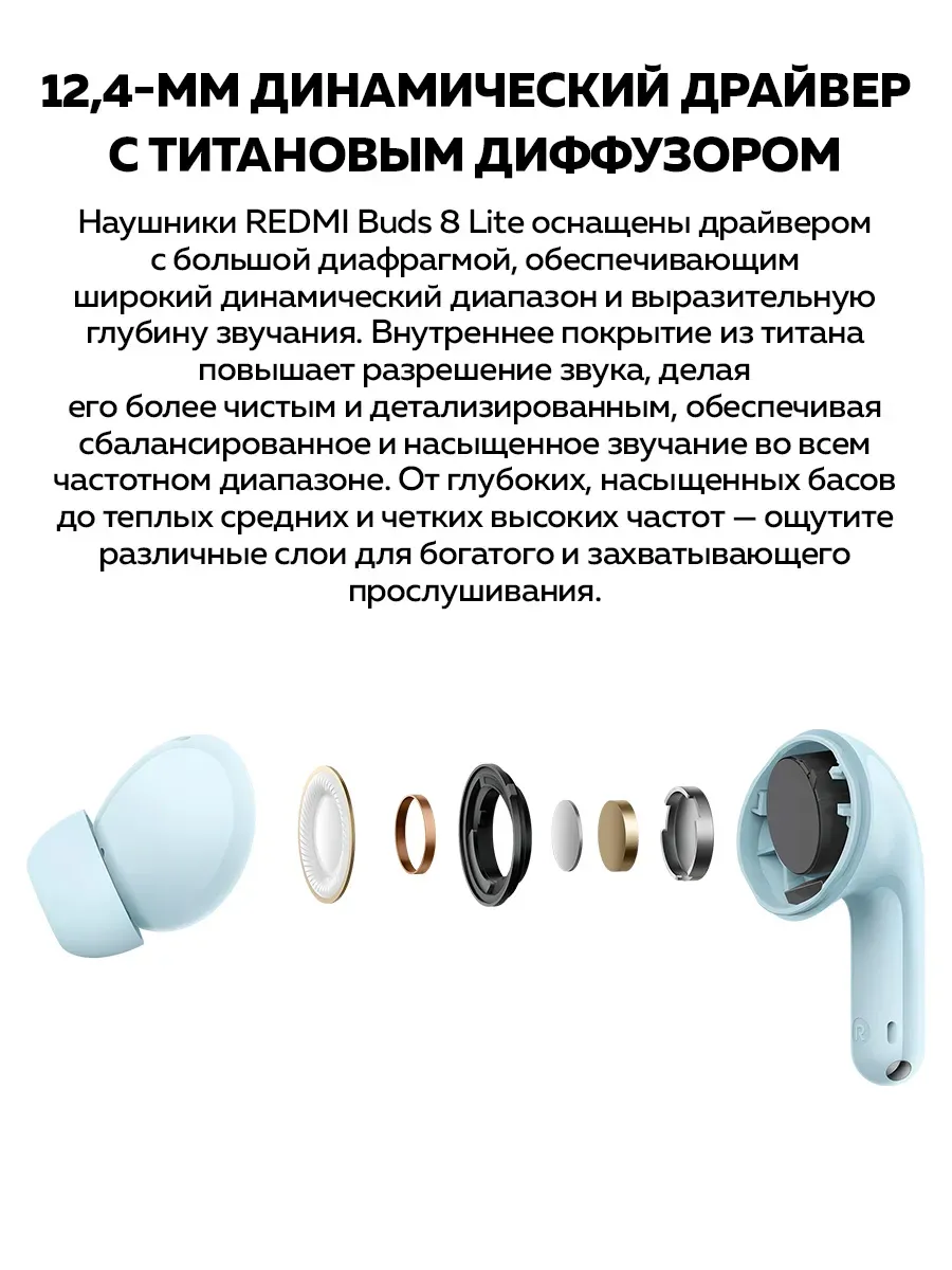 Наушники Xiaomi Redmi Buds 8 Lite, синий