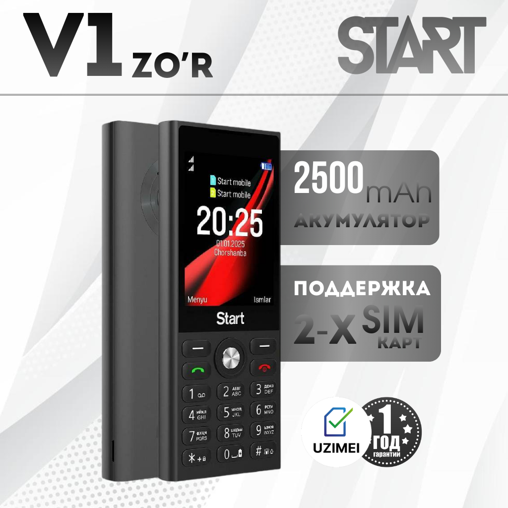 KUIKO.UZ - Купить Кнопочный телефон Start V1, черный онлайн с доставкой в маркетплейсе alifshop.uz